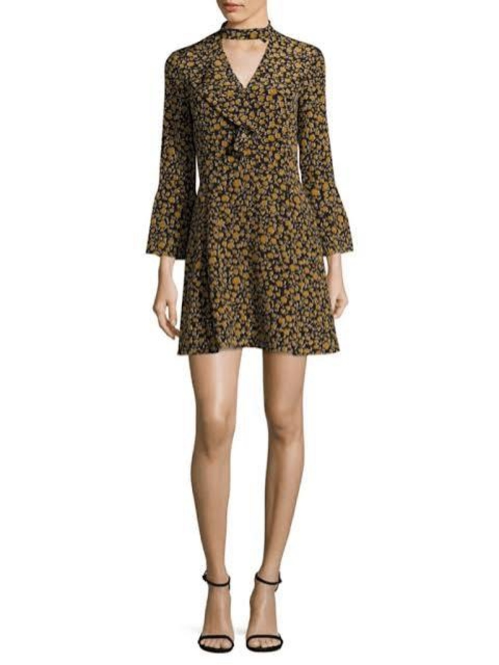 Derek Lam 10 Crosby Cascade Blouse Shift Dress With Bell Sleeves